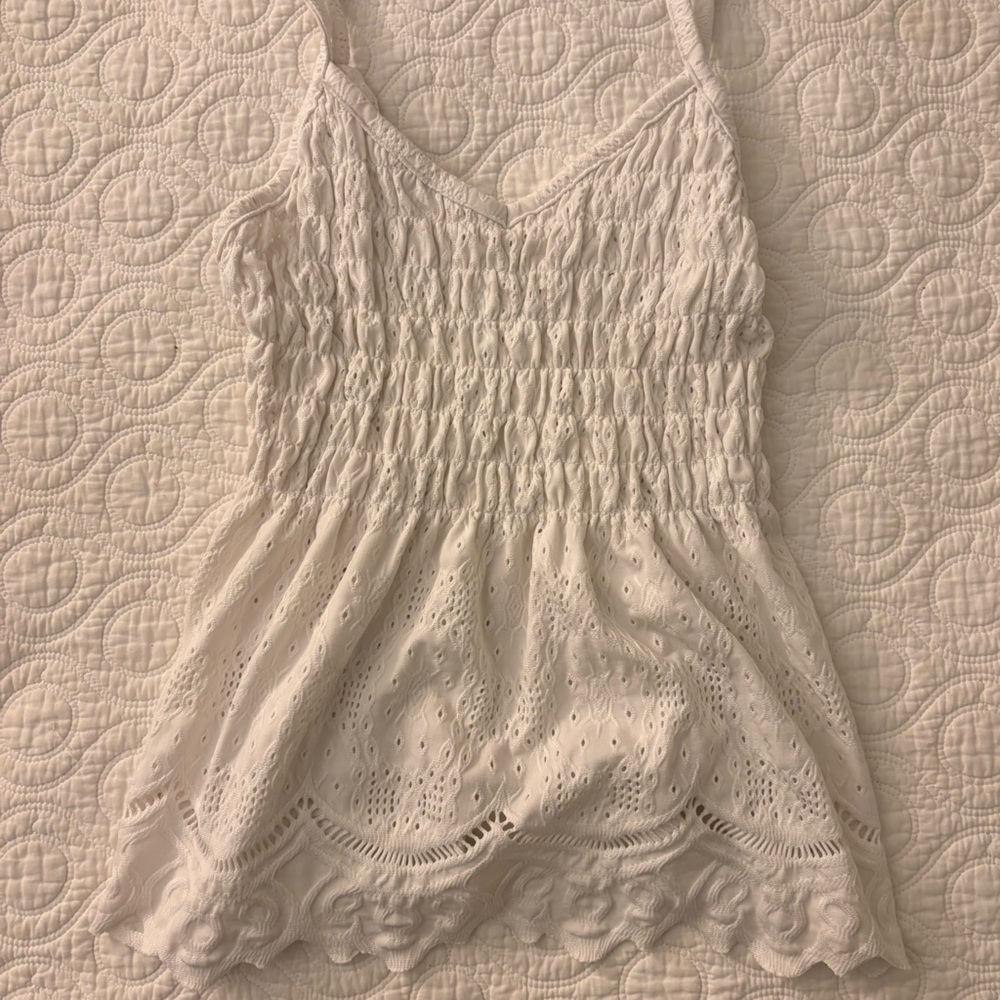 White Eyelet Lace Top